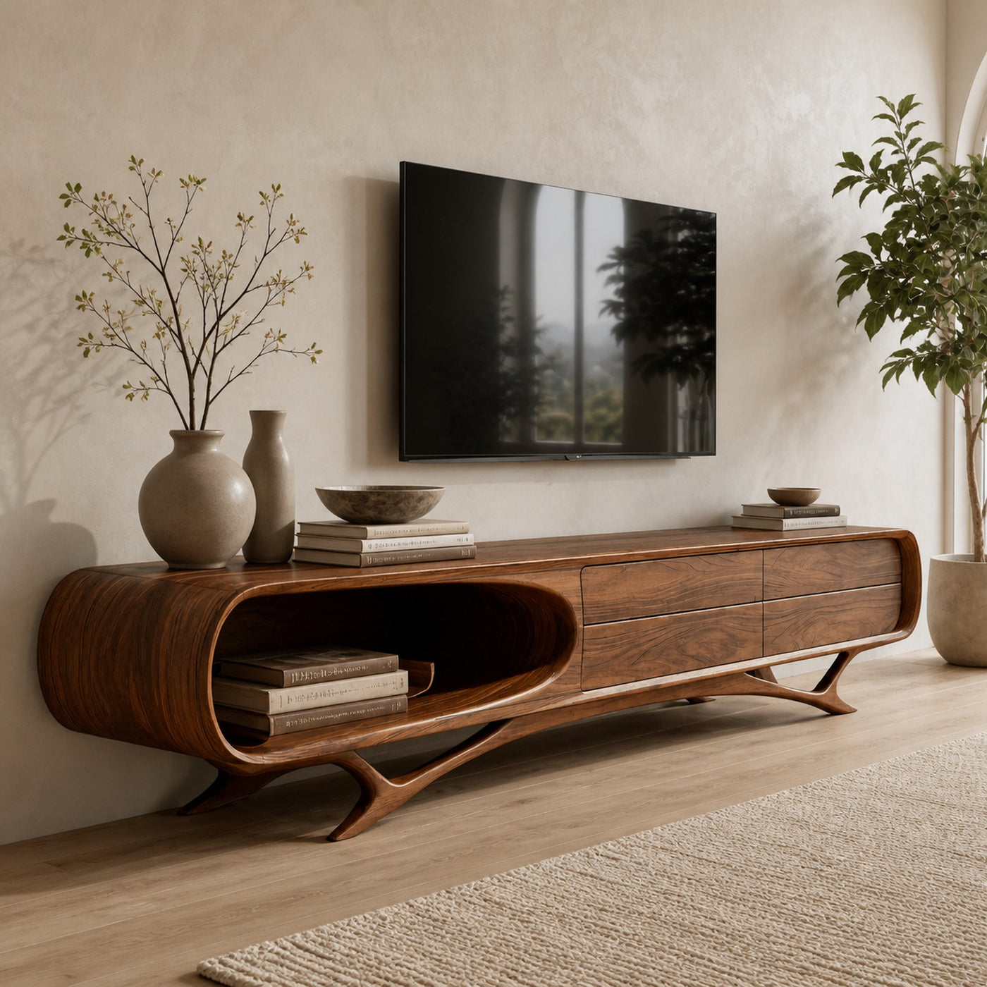 Contemporary Wooden TV Cabinet For Living Room Decor - product view 6