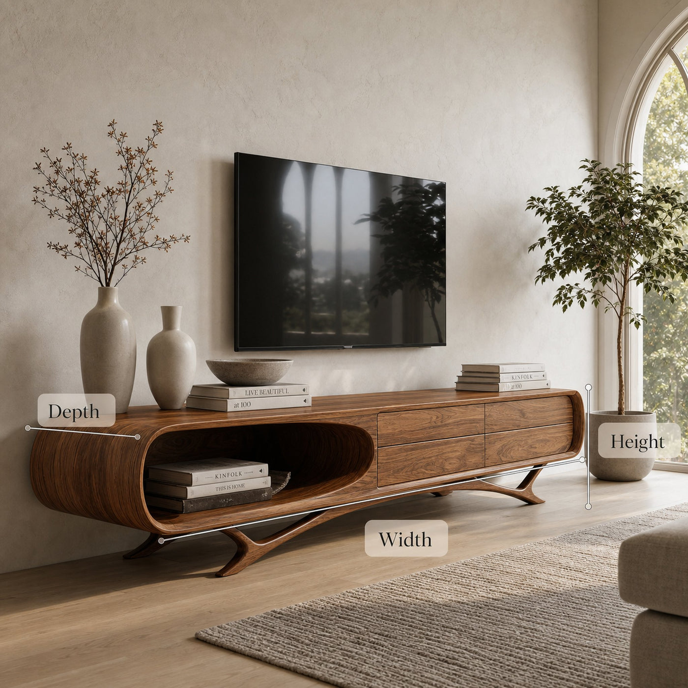 Contemporary Wooden TV Cabinet For Living Room Decor - product view 7
