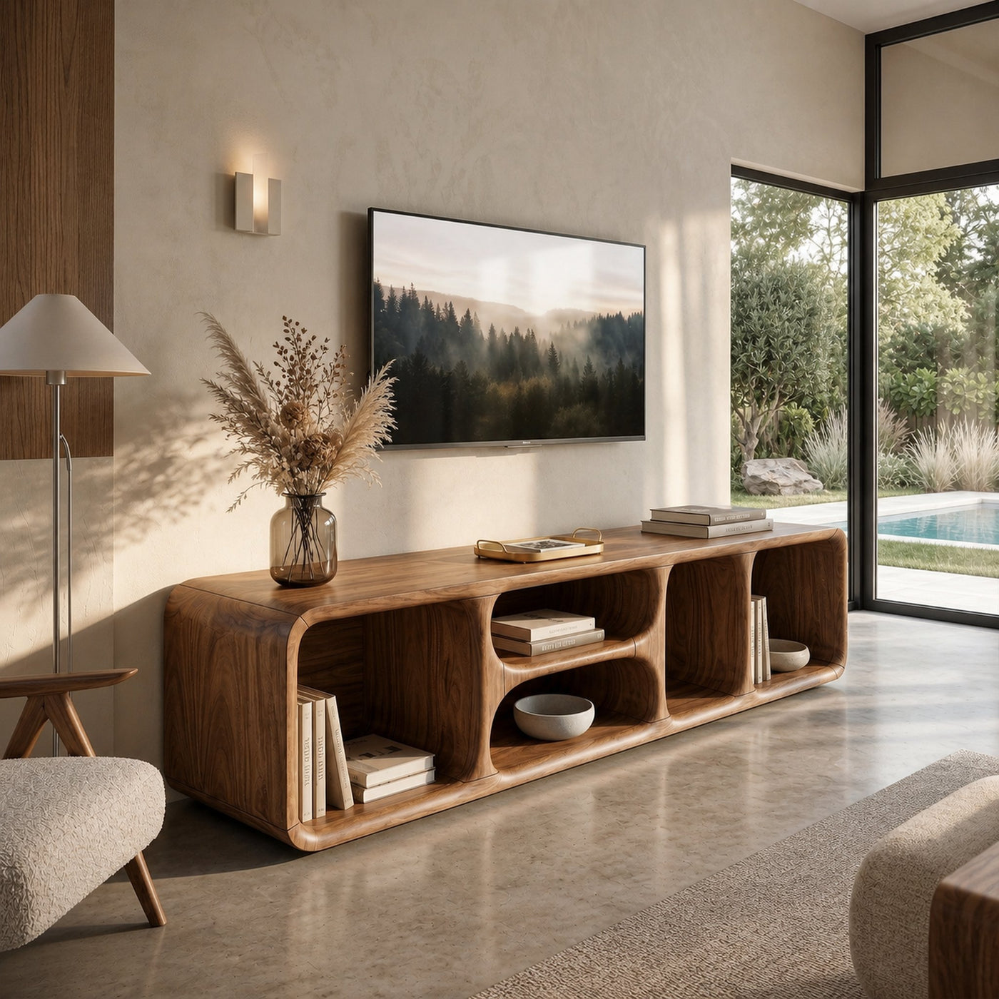 Contemporary Wooden TV Unit Luxury Interior