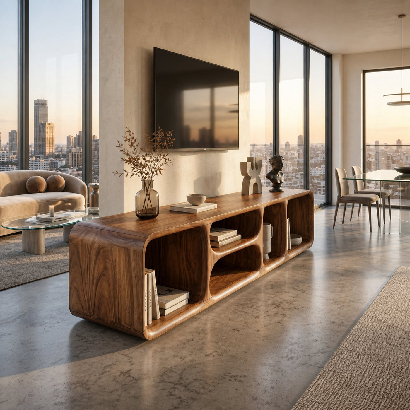 Contemporary Wooden TV Unit Luxury Interior - product view 6
