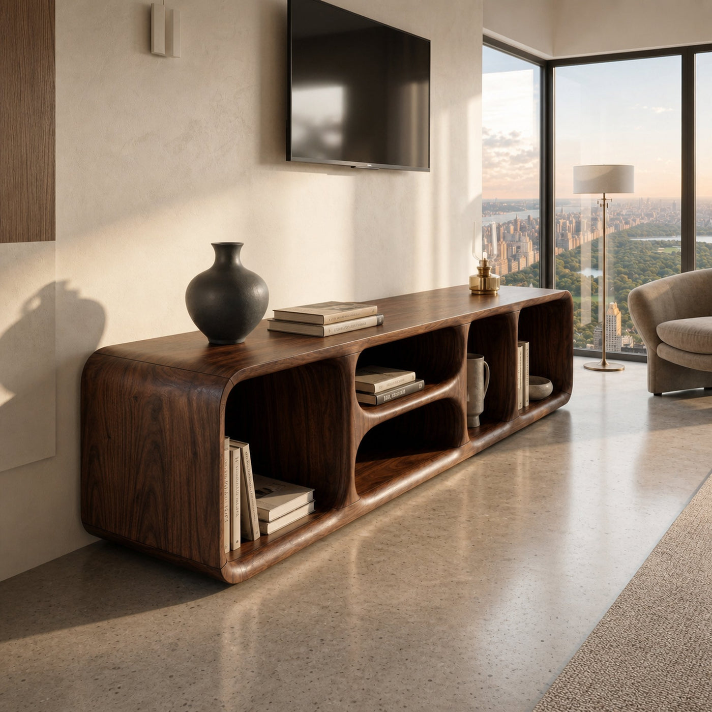 Contemporary Wooden TV Unit Luxury Interior - product view 7