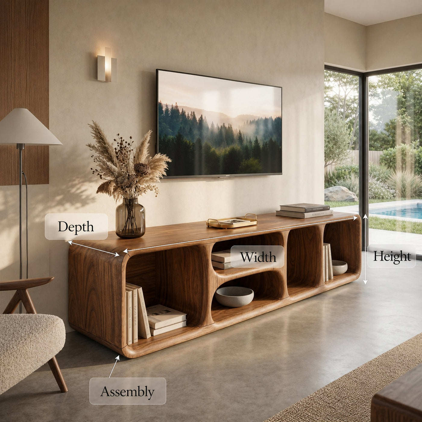 Contemporary Wooden TV Unit Luxury Interior - product view 8