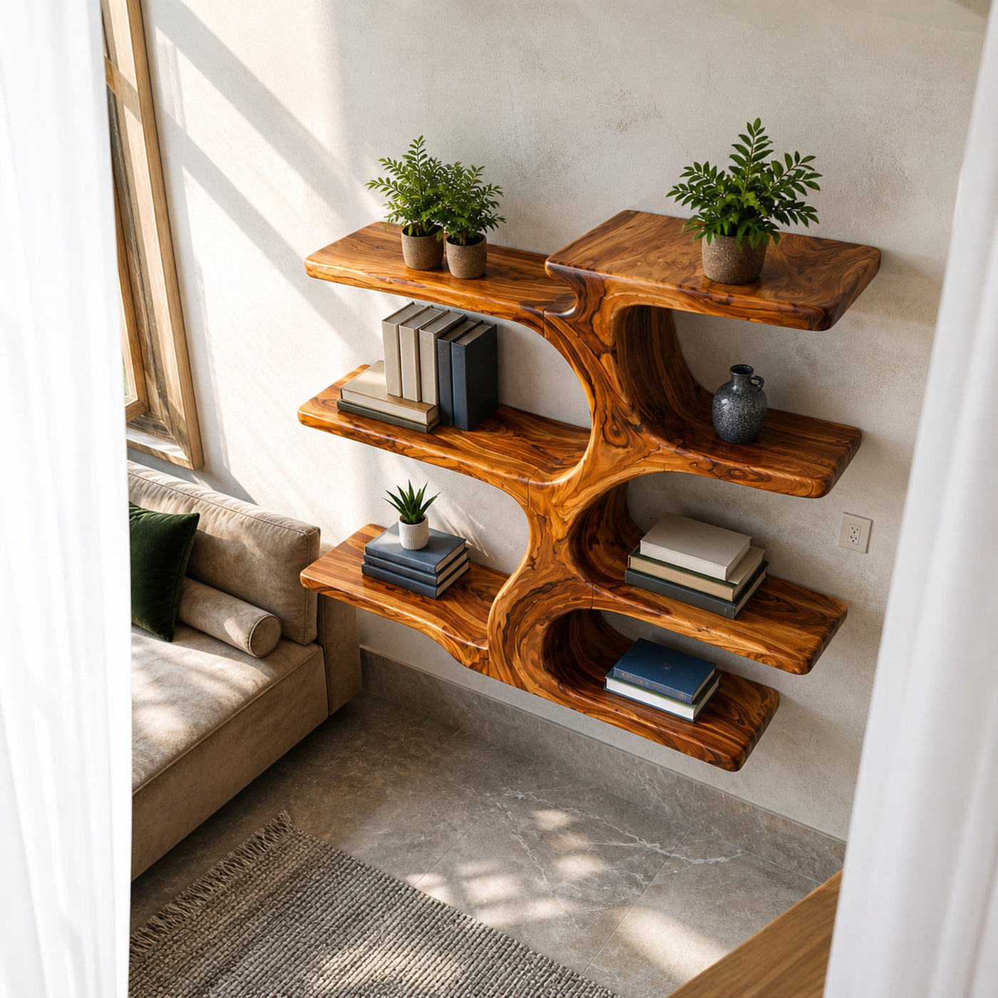 Contemporary Wooden Tree Bookcase For Living Room - product view 8