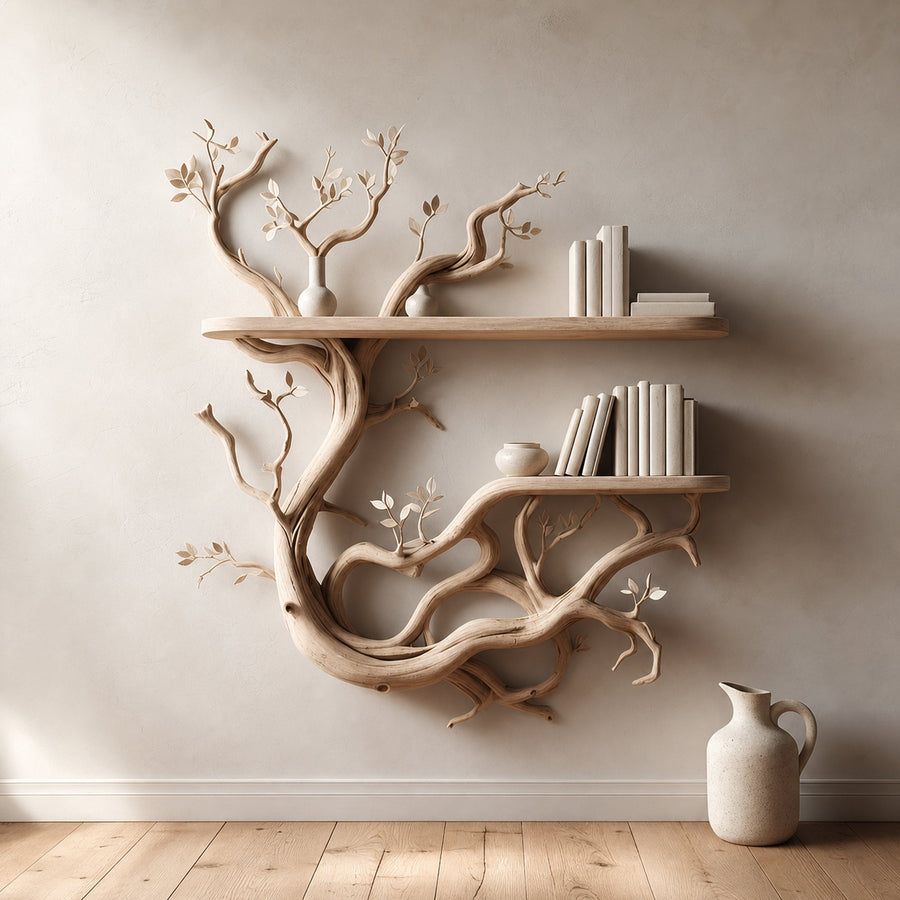 Cozy Tree Branch Driftwood Floating Shelf Wall Mount