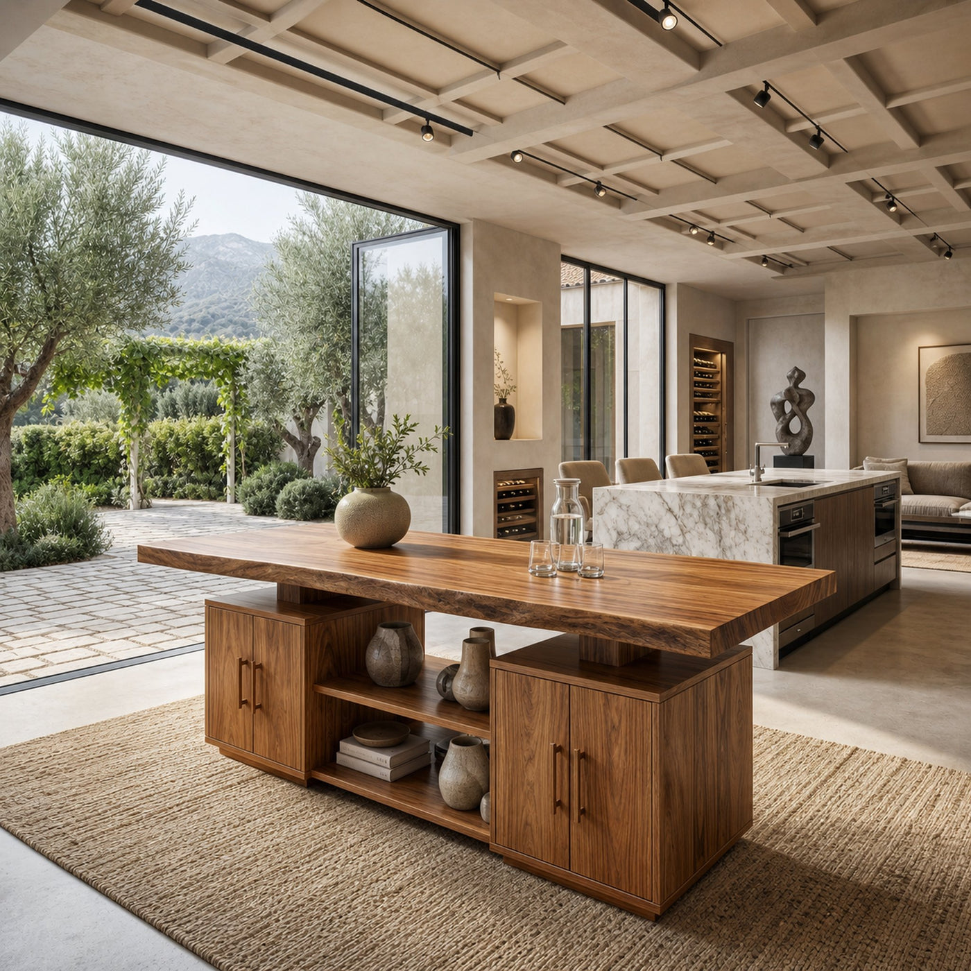 Cross Base Dinner Table For Bright Dining Room