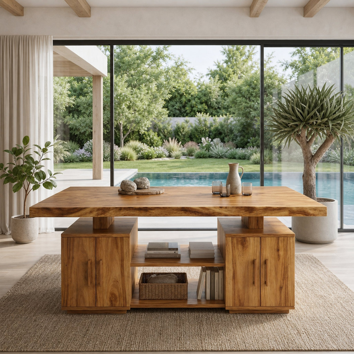 Cross Base Dinner Table For Bright Dining Room - product view 3