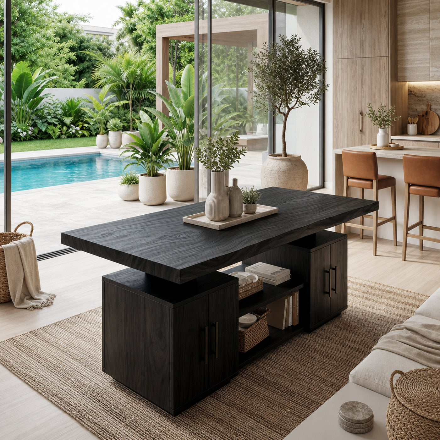 Cross Base Dinner Table For Bright Dining Room - product view 4