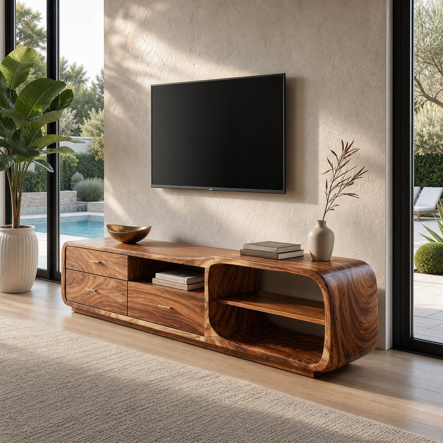 Curved Organic TV Stand Designer Residence
