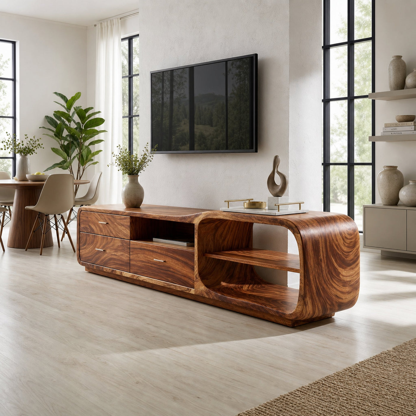 Curved Organic TV Stand Designer Residence - product view 6
