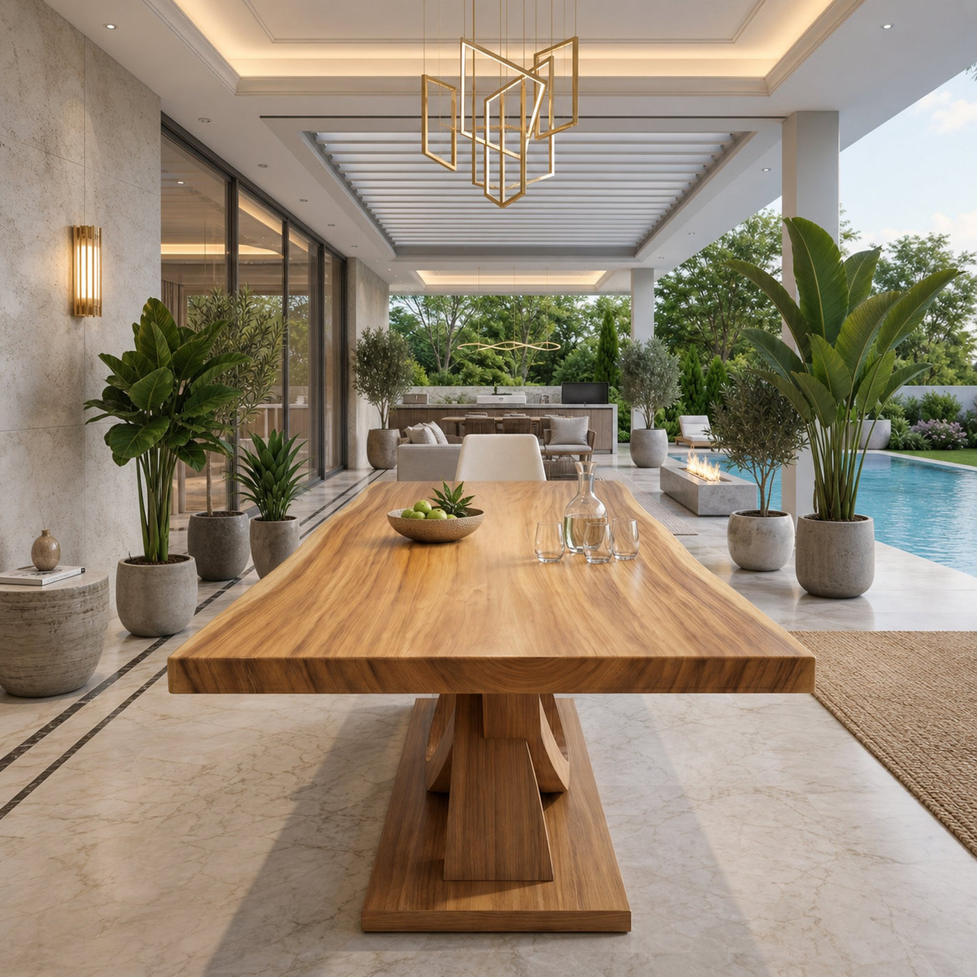 Curved Pedestal Table For Resort Dining Room - product view 3