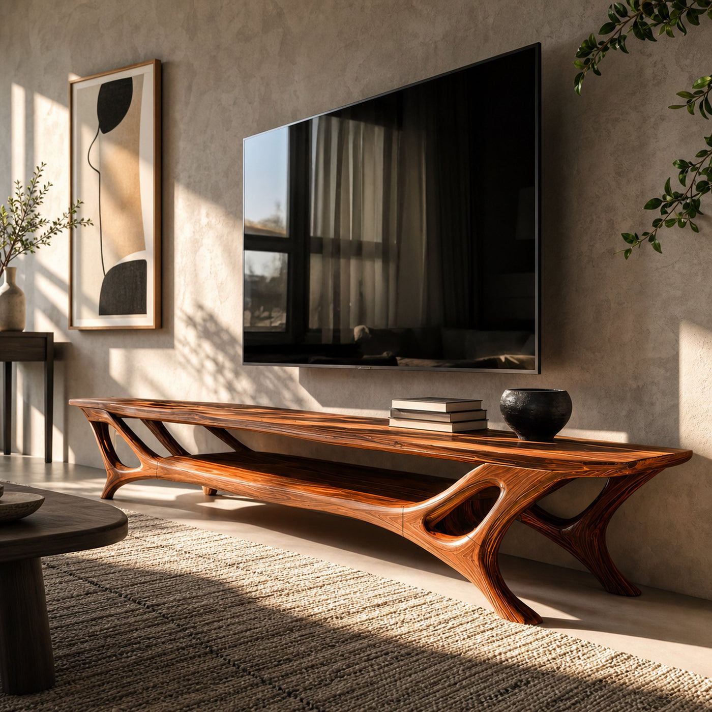 Curved TV Stand For Contemporary Living Room Furniture - product view 6