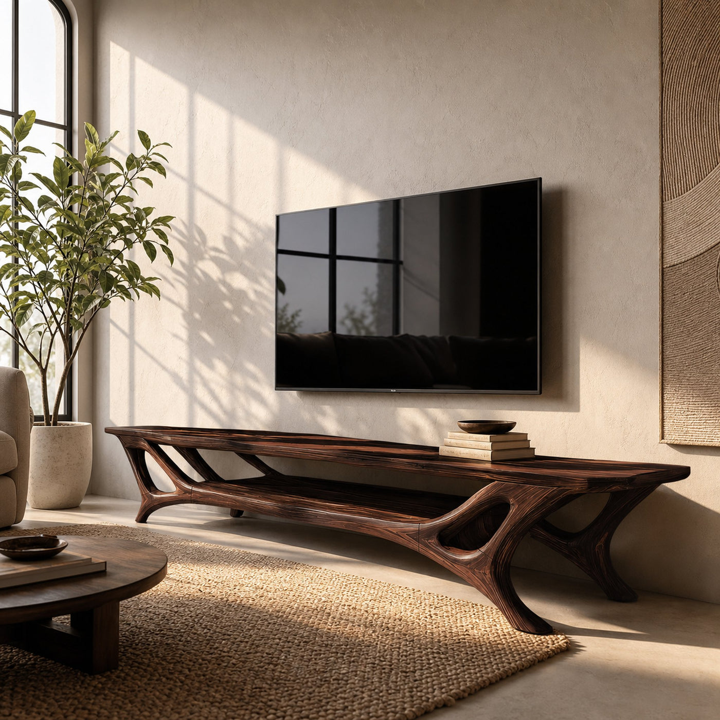 Curved TV Stand For Contemporary Living Room Furniture - product view 7