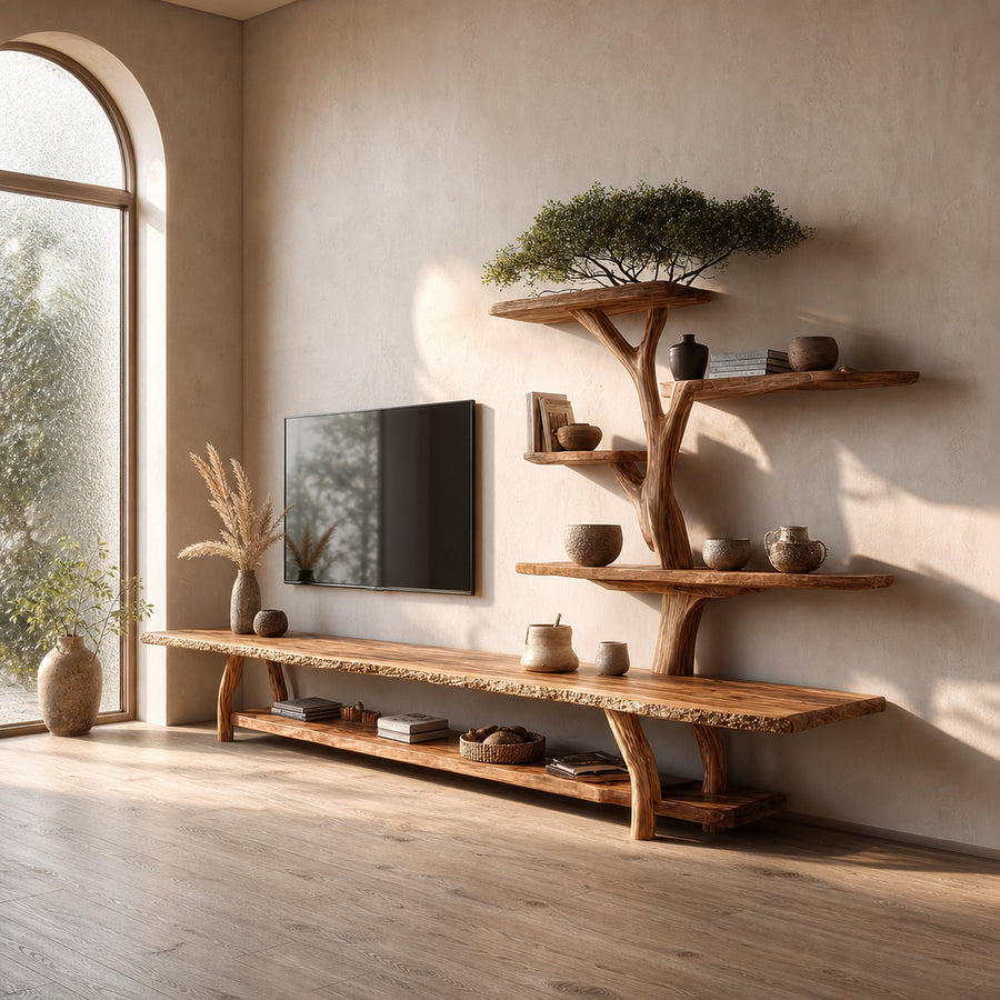 Custom Shelf TV Solid Wood Handmade Gift