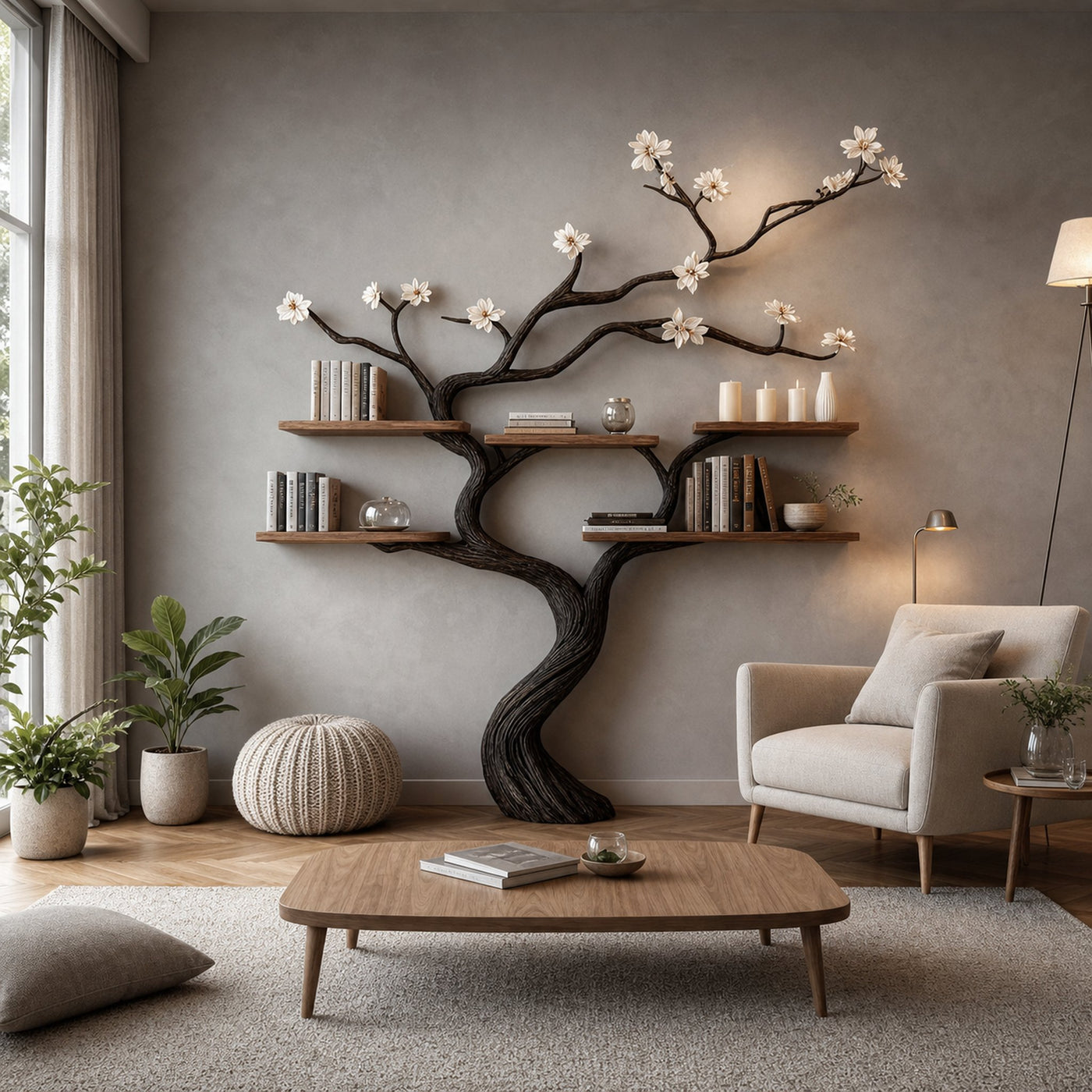Custom Tree Bookcase Handcrafted Decor Room Gift For Her - product view 2