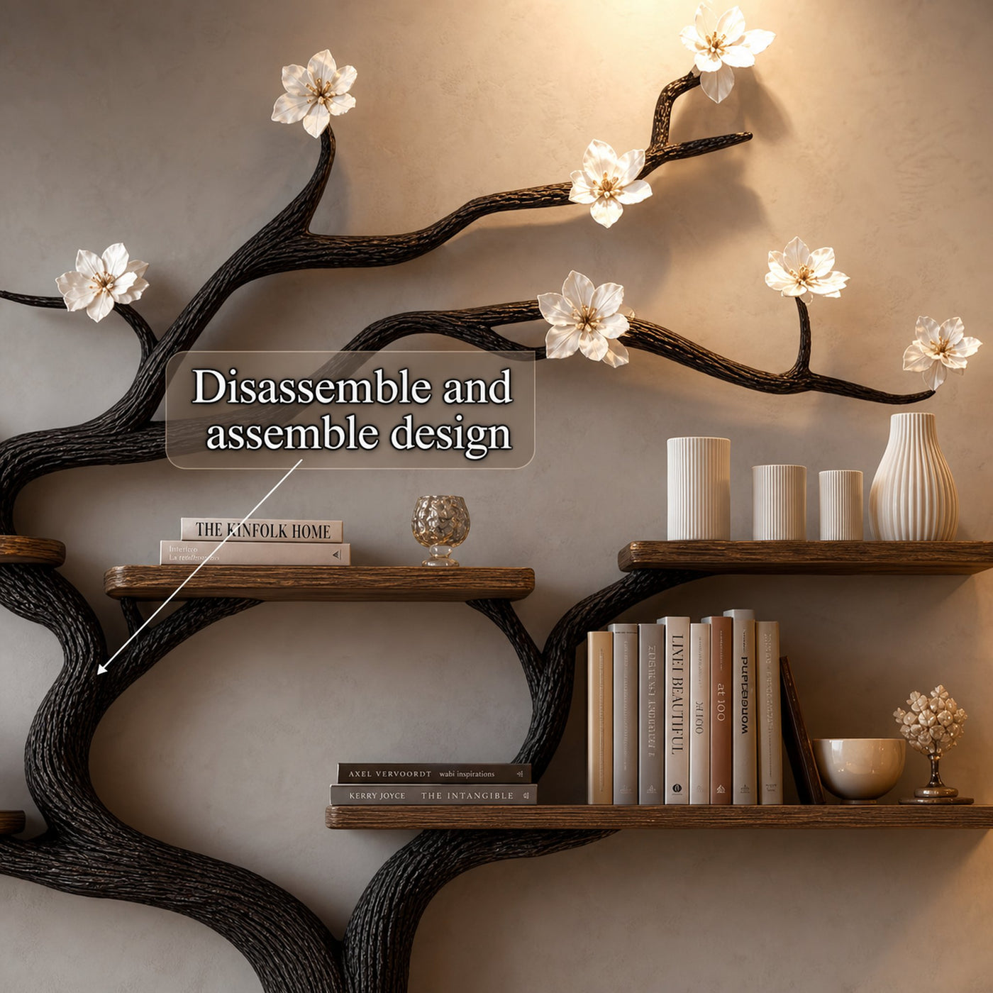 Custom Tree Bookcase Handcrafted Decor Room Gift For Her - product view 4