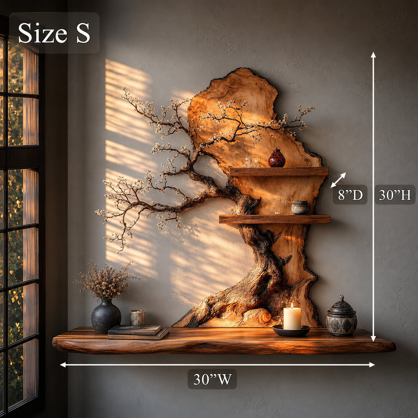 Custom Tree Bookshelf Solid Wood Decor Office Gift - product view 7
