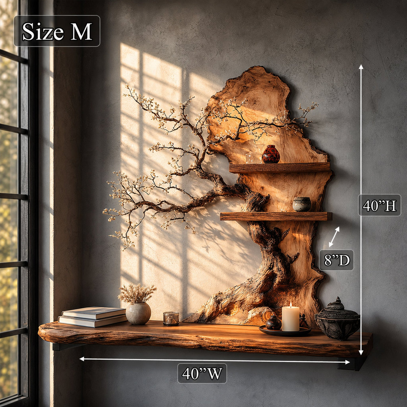 Custom Tree Bookshelf Solid Wood Decor Office Gift - product view 8