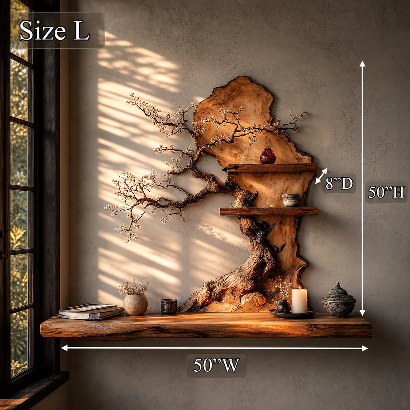 Custom Tree Bookshelf Solid Wood Decor Office Gift - product view 9