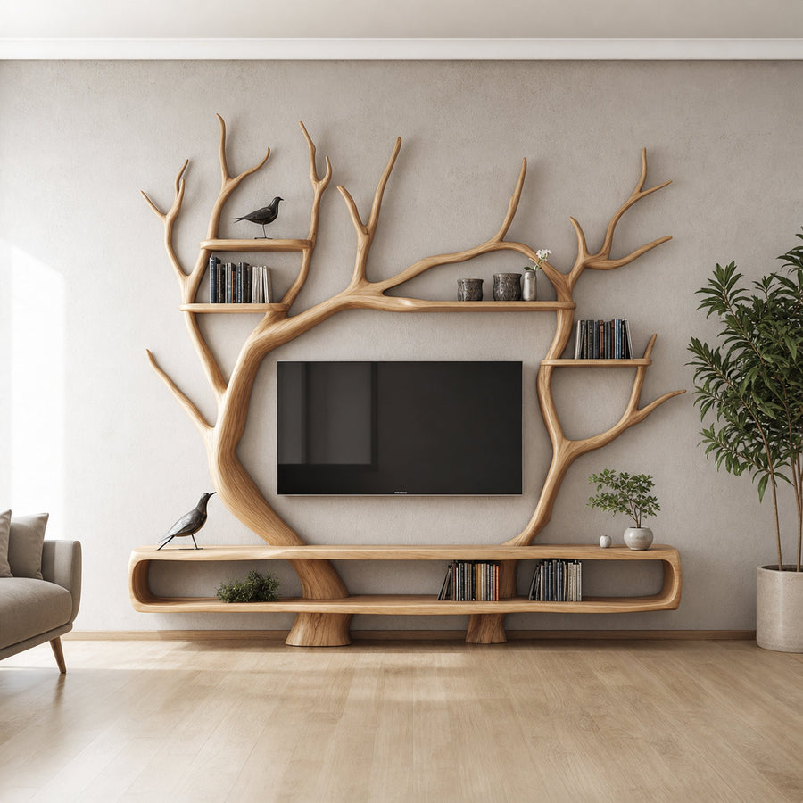 Custom Tree TV Cabinet Decor Living Room Wall Art Gift