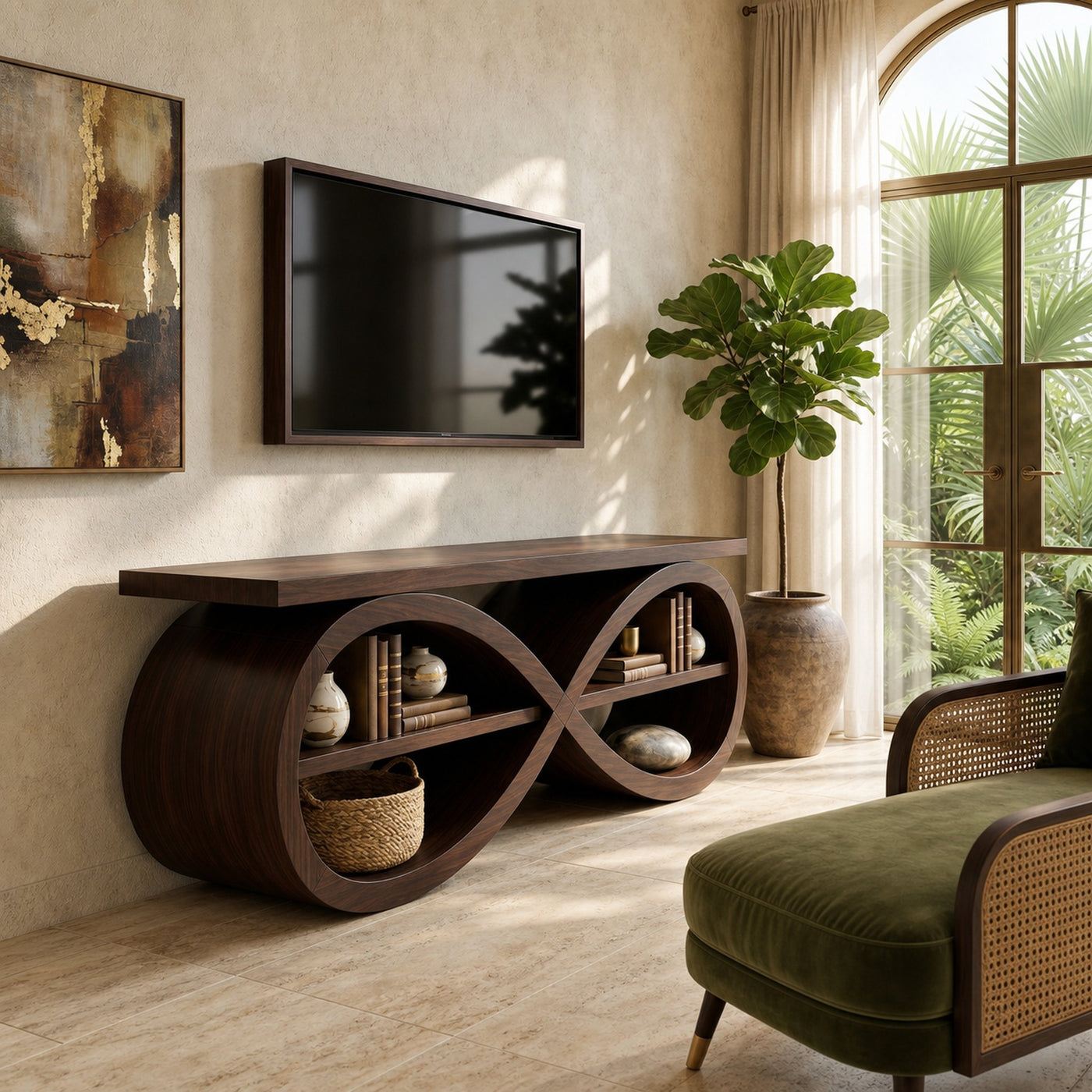 Designer Media Unit Contemporary Home Décor - product view 7