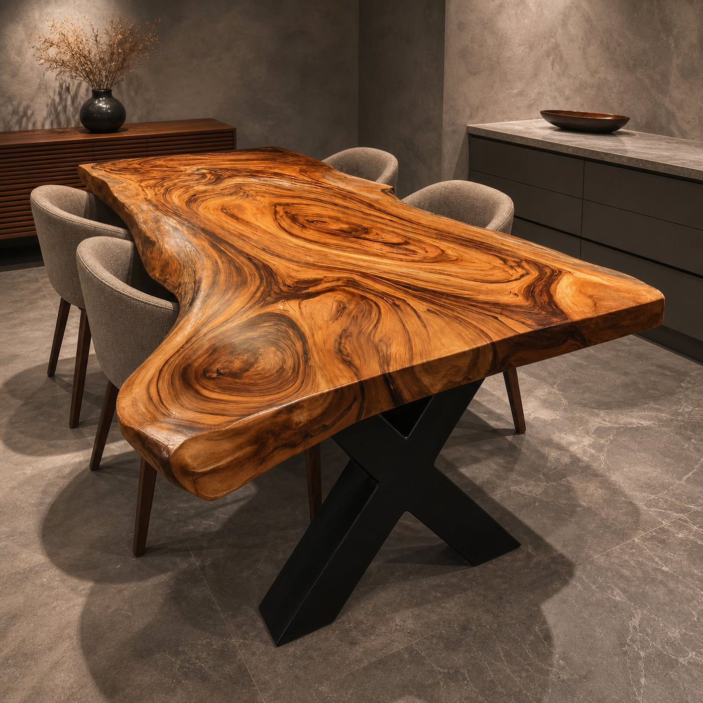 Dining Room Farmhouse Live Edge Dining Table Rustic Wood