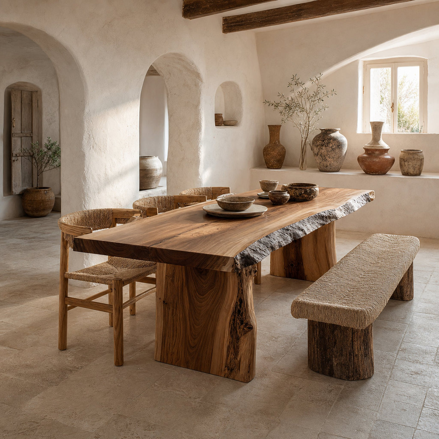 Dining Table Walnut Wood Live Edge Modern Gift - product view 2