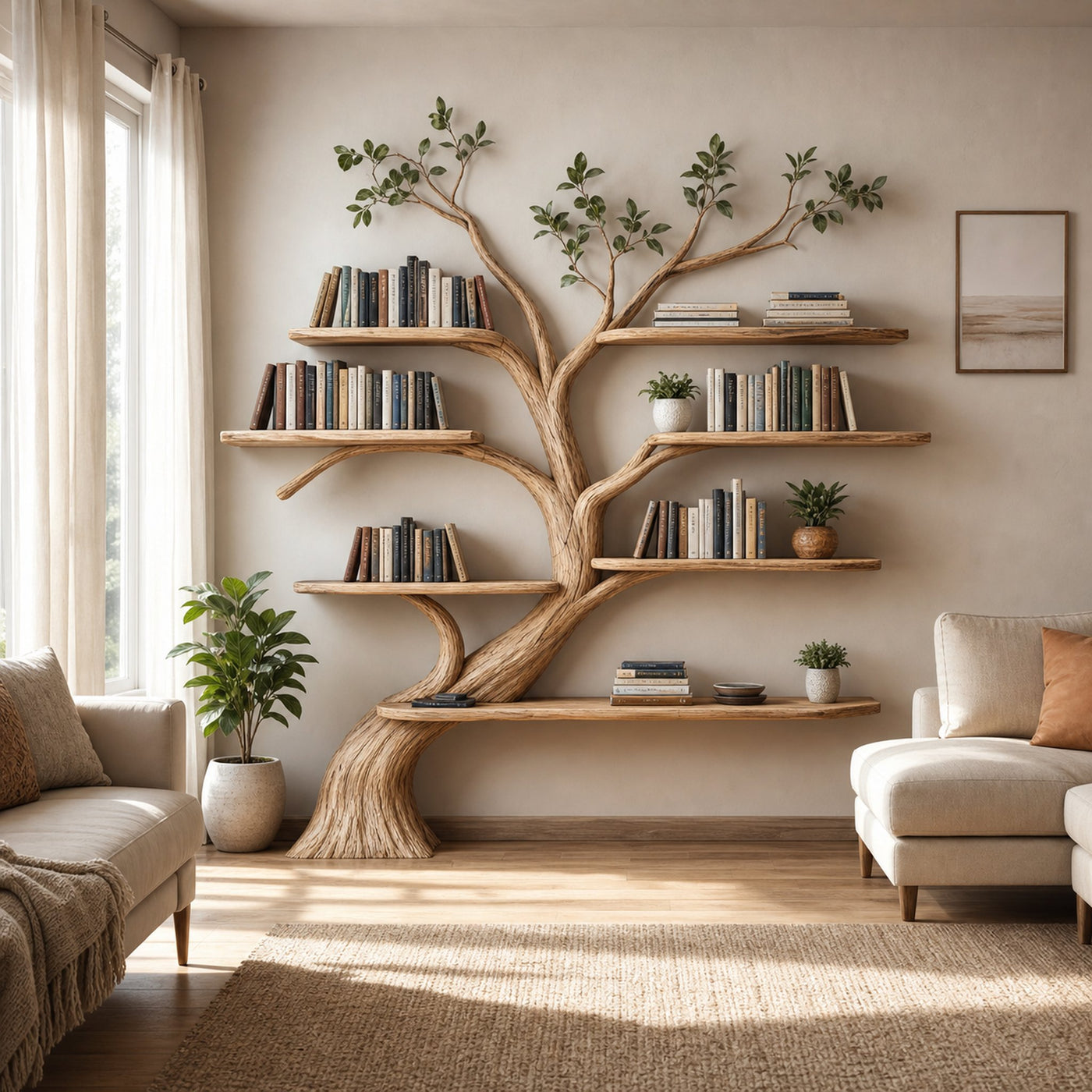 Driftwood Branch Shelf Floating Shelf Wall Mouted - product view 2