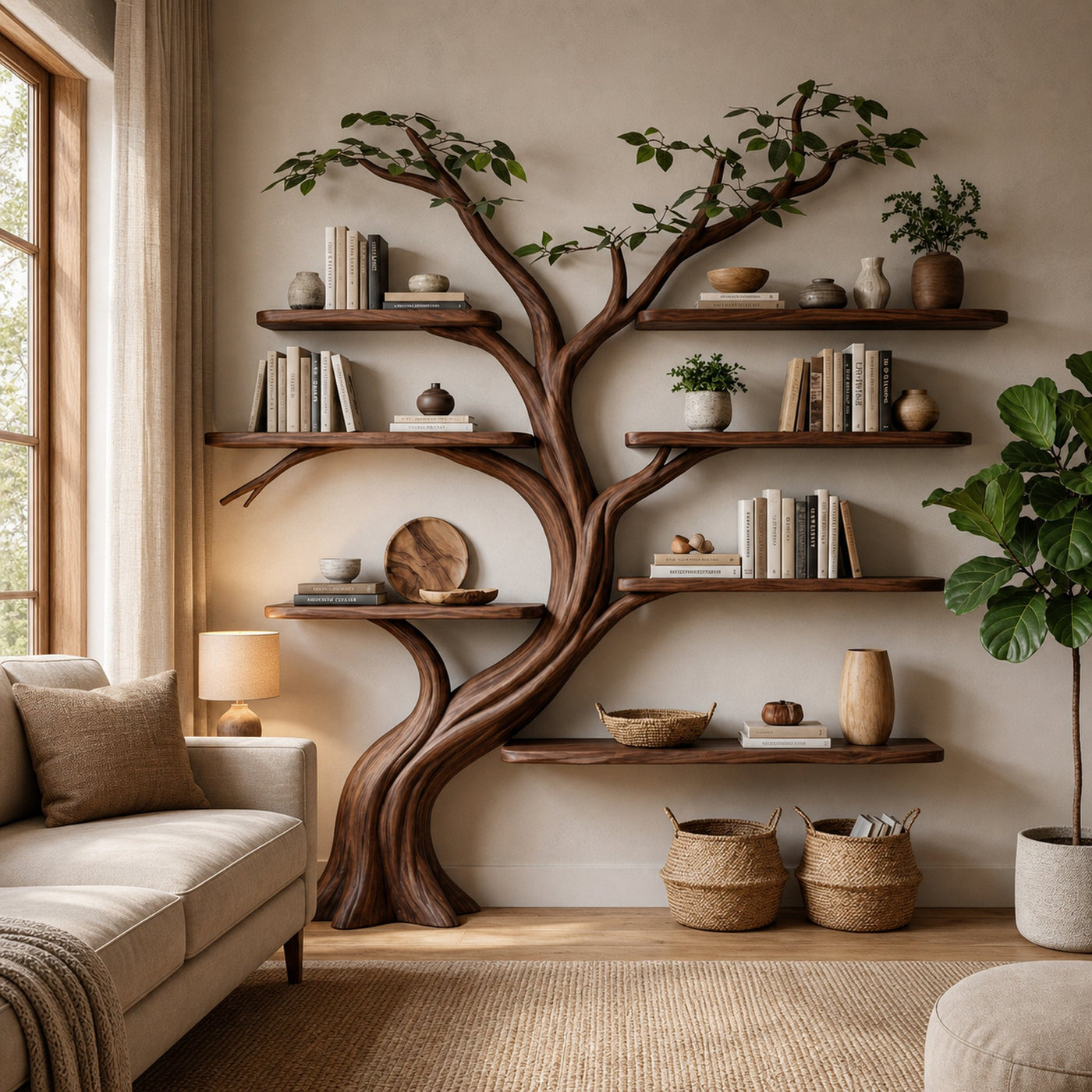 Driftwood Branch Shelf Floating Shelf Wall Mouted - product view 4