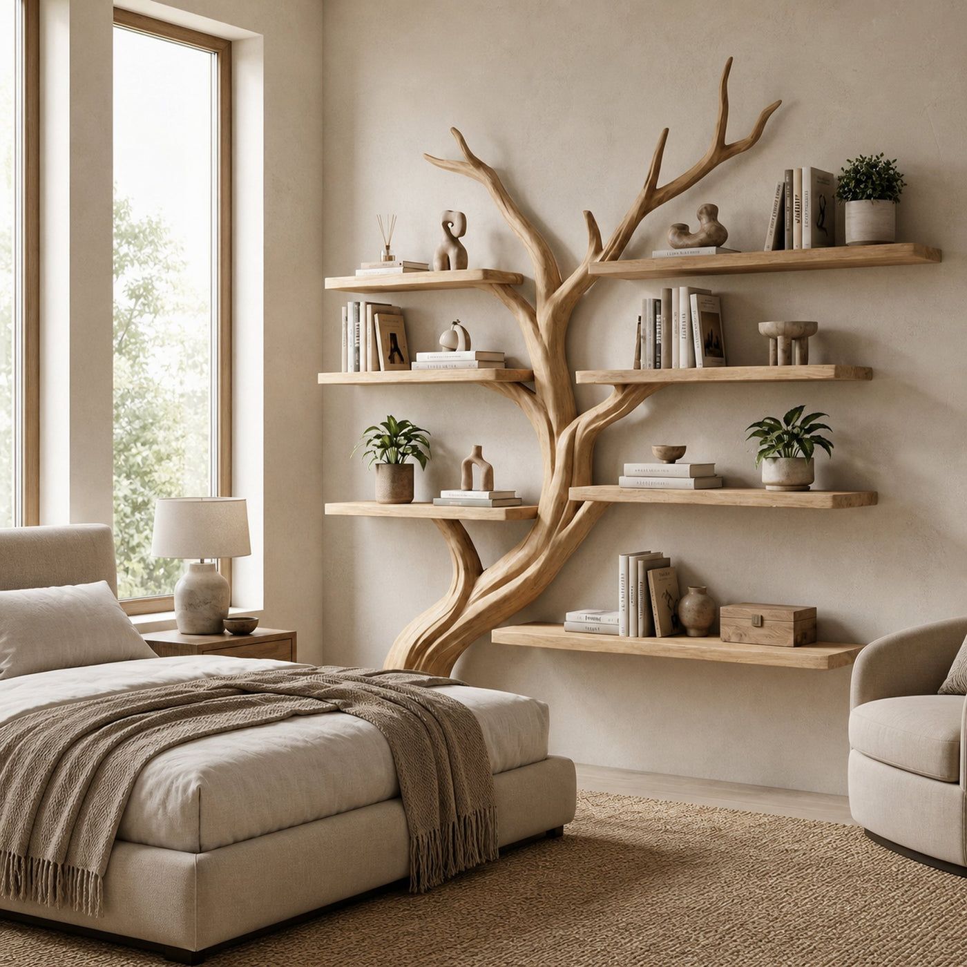 Driftwood Branch Shelf Floating Shelf Wall Mouted - product view 5