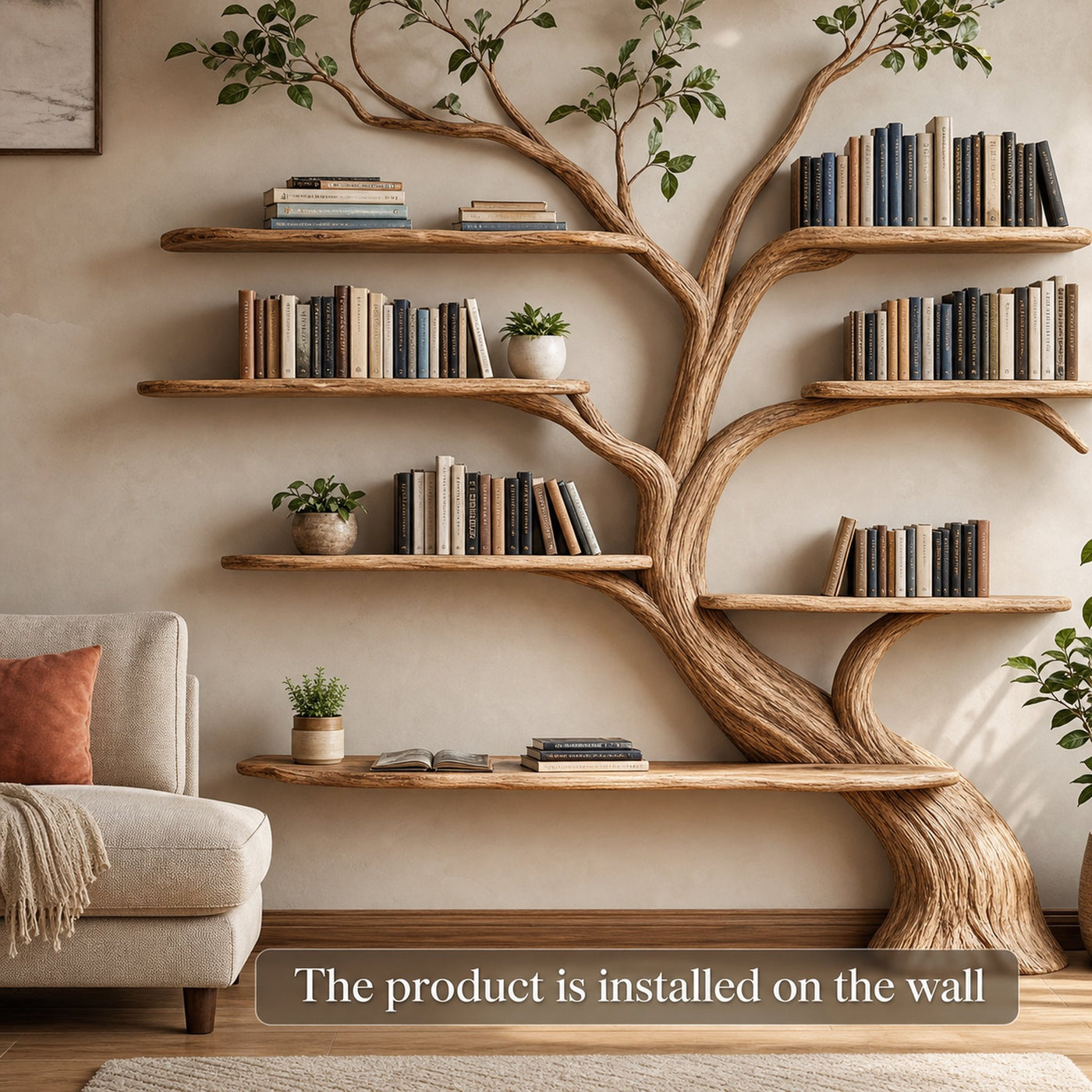 Driftwood Branch Shelf Floating Shelf Wall Mouted - product view 7