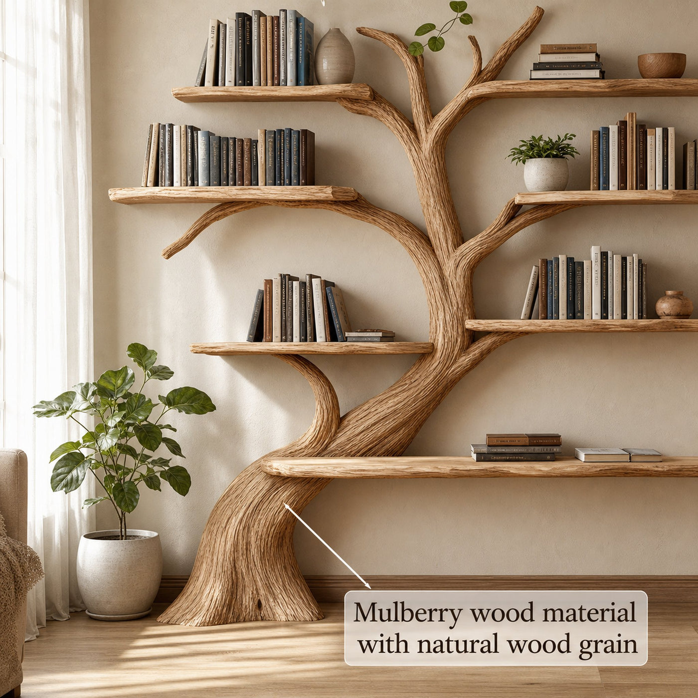 Driftwood Branch Shelf Floating Shelf Wall Mouted - product view 8