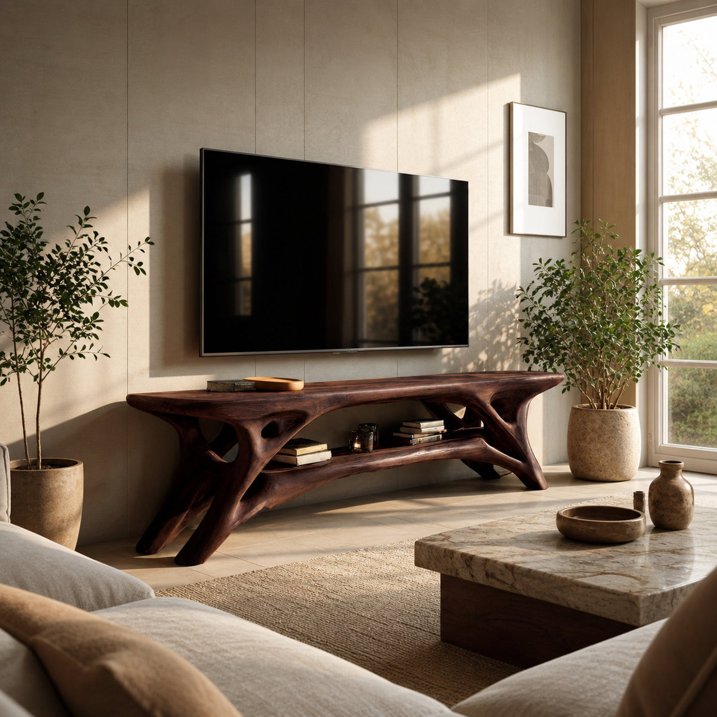 Elegant Curved TV Cabinet For Contemporary Home Decor - product view 7