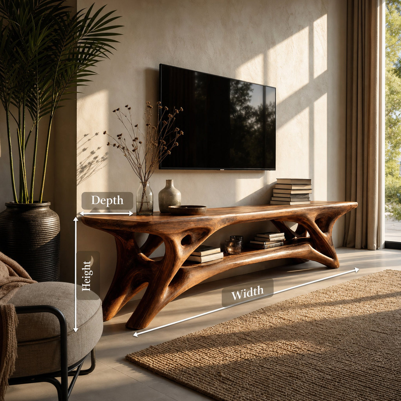 Elegant Curved TV Cabinet For Contemporary Home Decor - product view 8