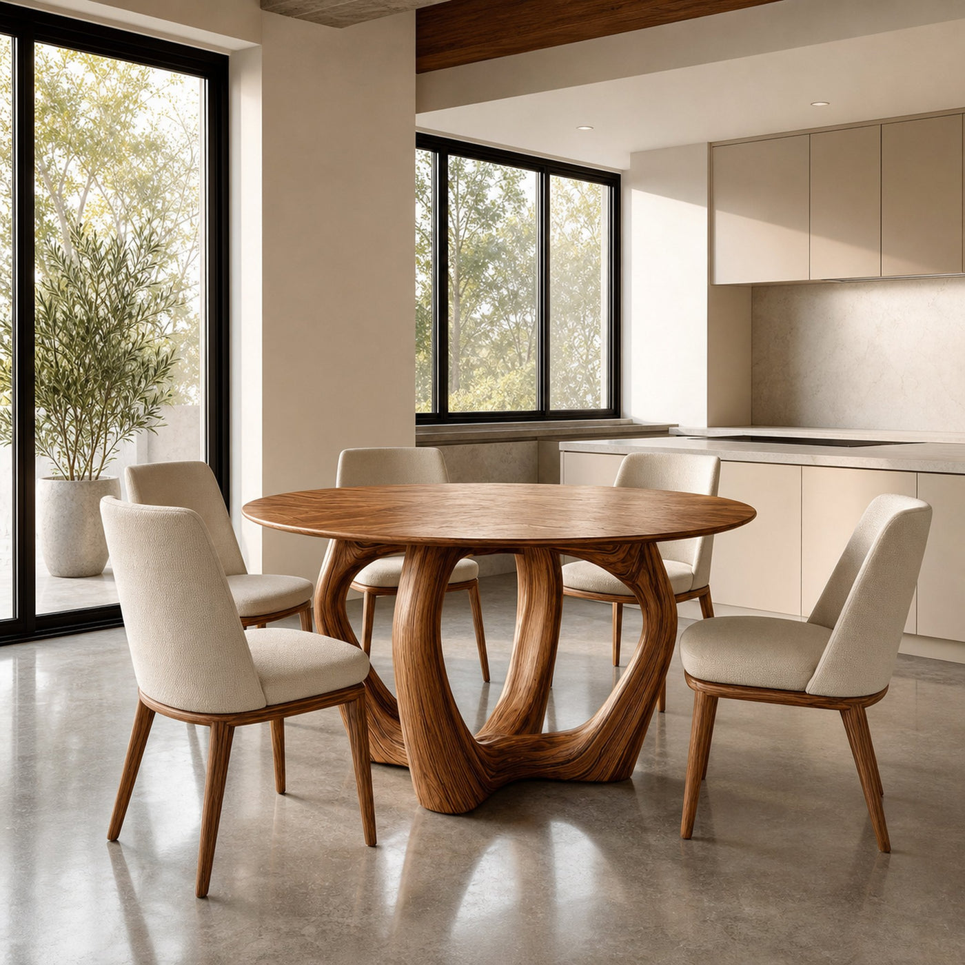 Elegant Round Dining Table For Minimalist Modern Interior