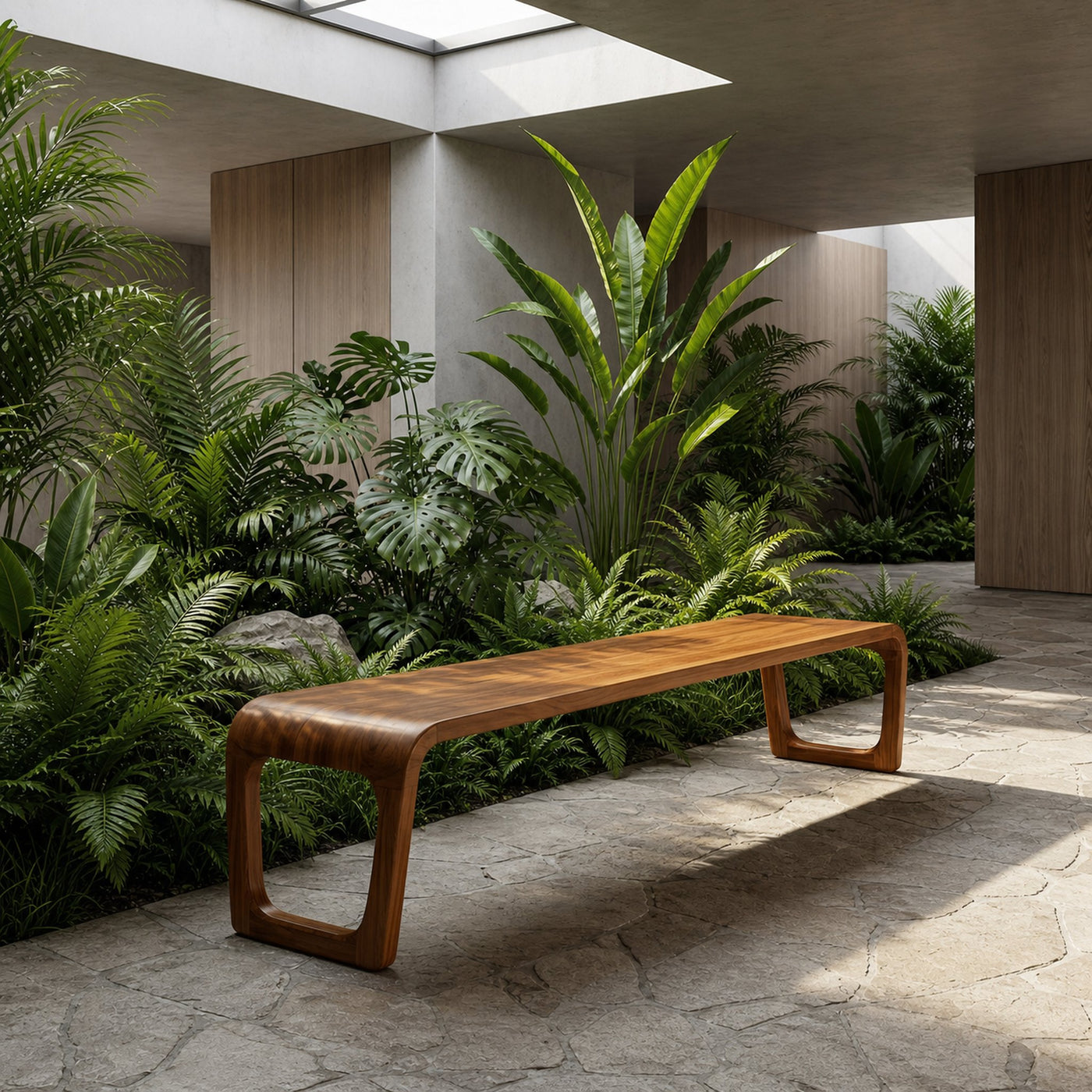 Elegant Sculptural Entryway Bench For Modern Hallway Seating - product view 3