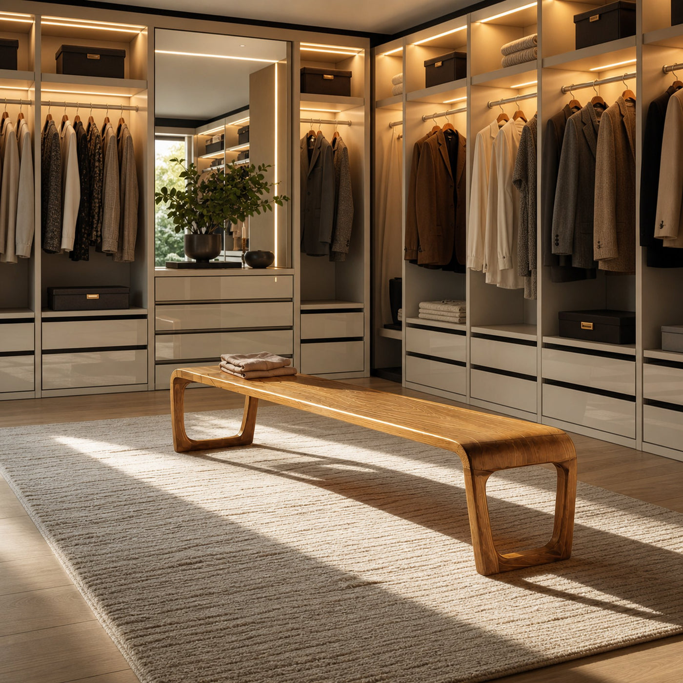 Elegant Sculptural Entryway Bench For Modern Hallway Seating - product view 5