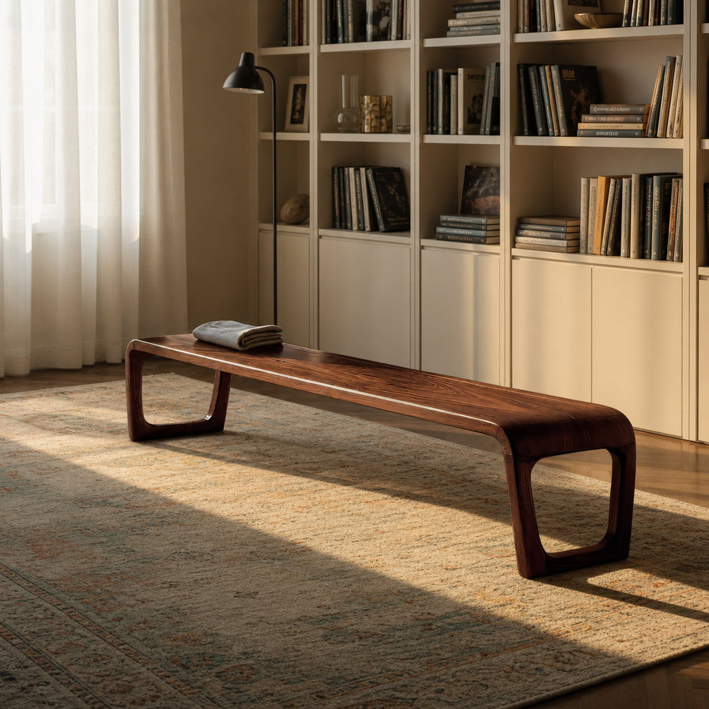 Elegant Sculptural Entryway Bench For Modern Hallway Seating - product view 7