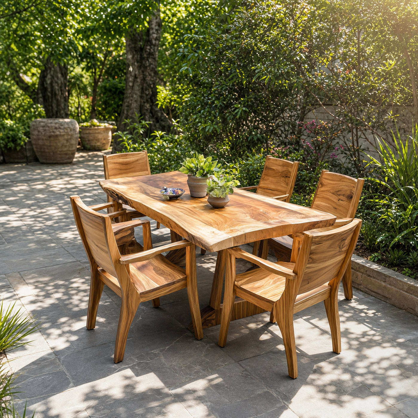 Family Dining Set Garden Dining Table Handcrafted Decor Garden Gift