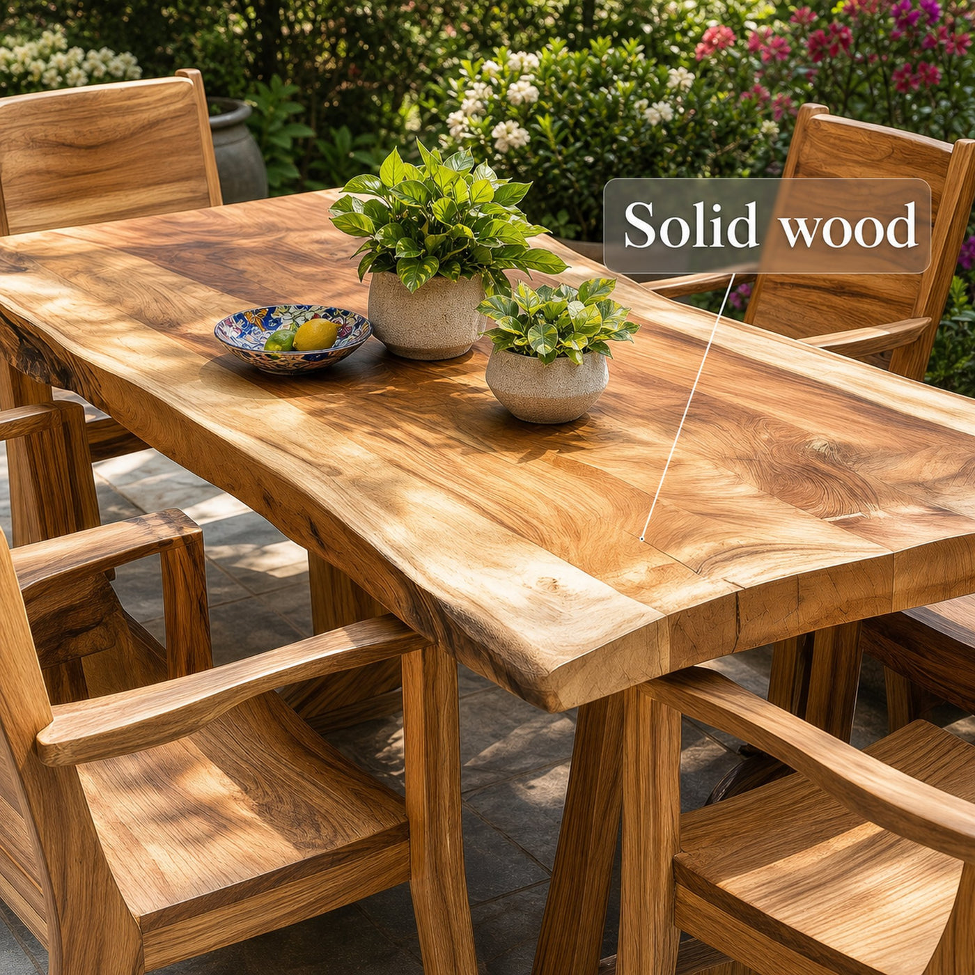 Family Dining Set Garden Dining Table Handcrafted Decor Garden Gift - product view 3