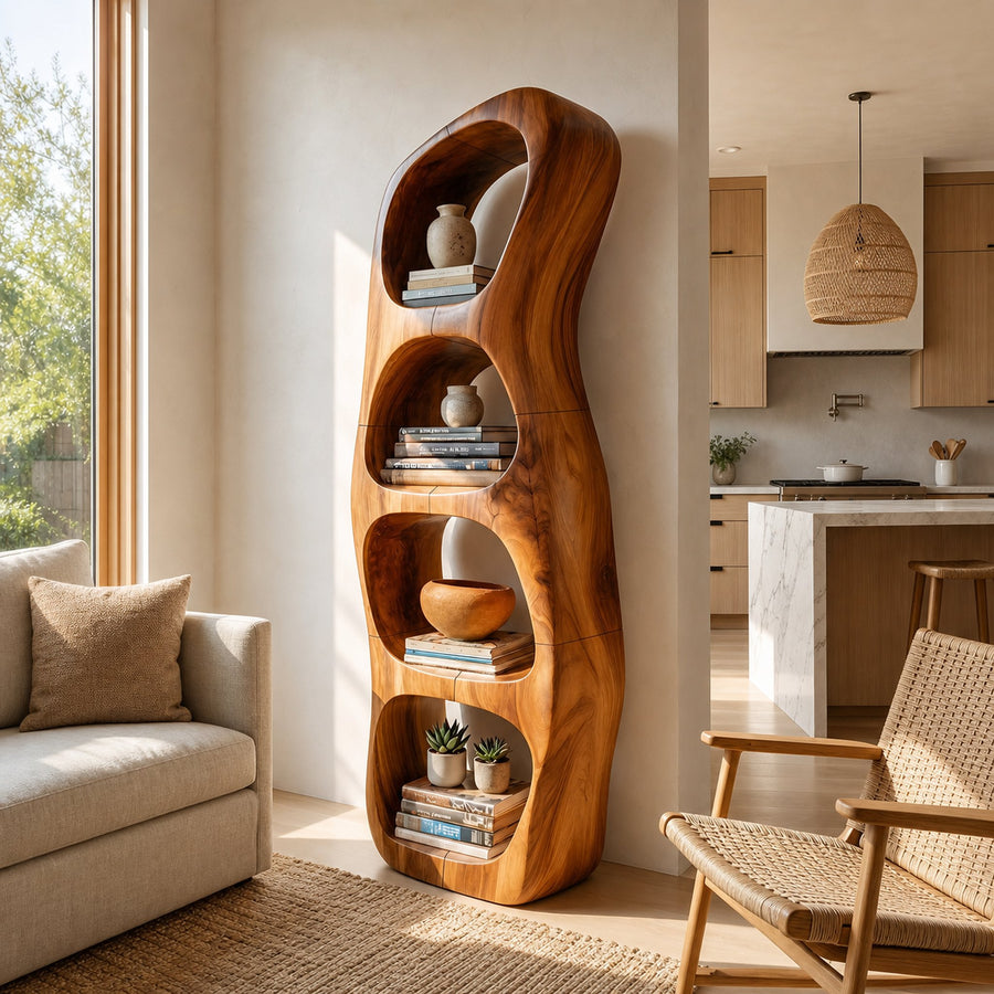 Farmhouse Artistic Bookcase Storage Organizer For Living Room