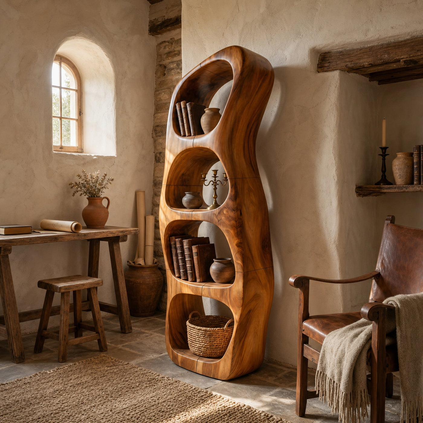 Farmhouse Artistic Bookcase Storage Organizer For Living Room - product view 6