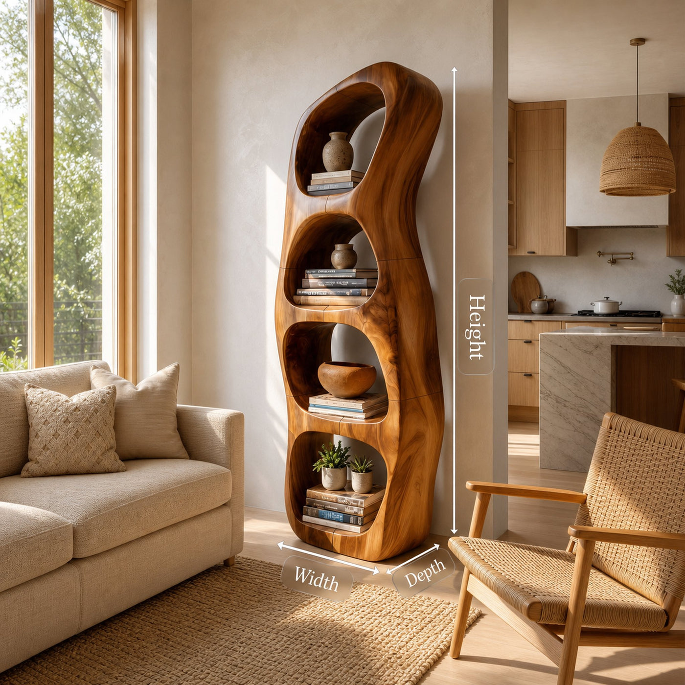 Farmhouse Artistic Bookcase Storage Organizer For Living Room - product view 8