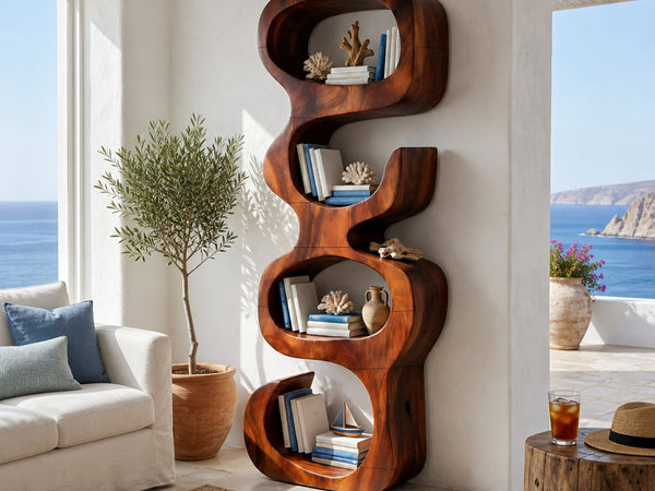 Farmhouse Decorative Bookcase Display Organizer For Living Room