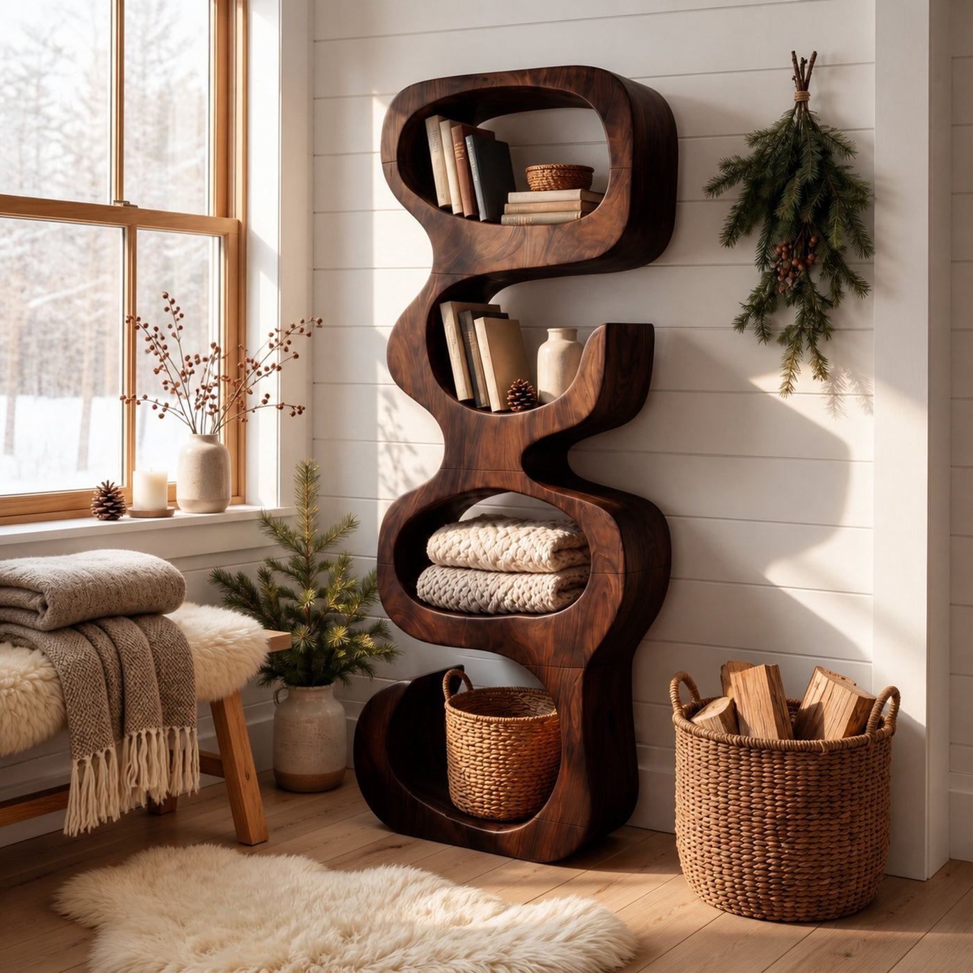 Farmhouse Decorative Bookcase Display Organizer For Living Room - product view 7