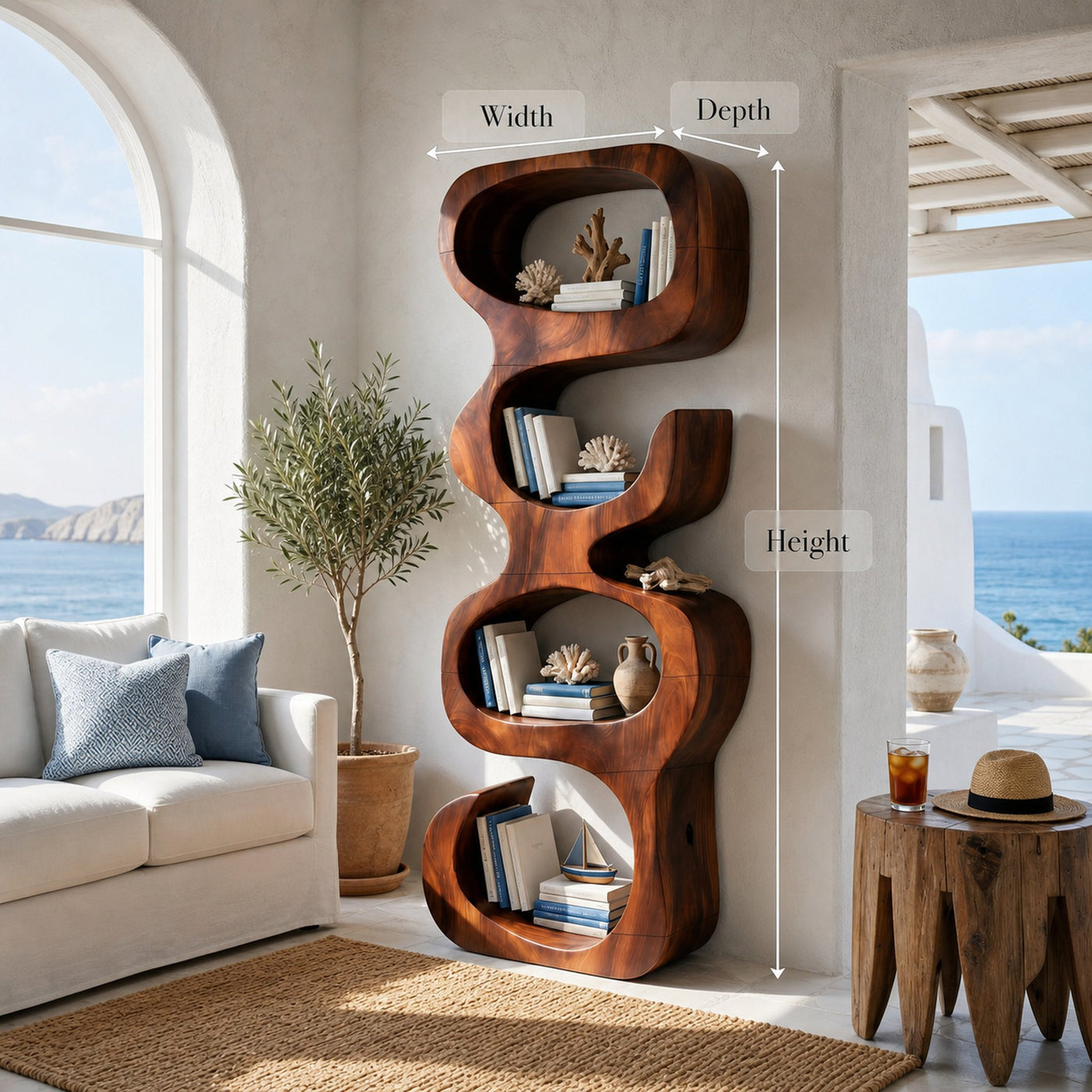 Farmhouse Decorative Bookcase Display Organizer For Living Room - product view 8
