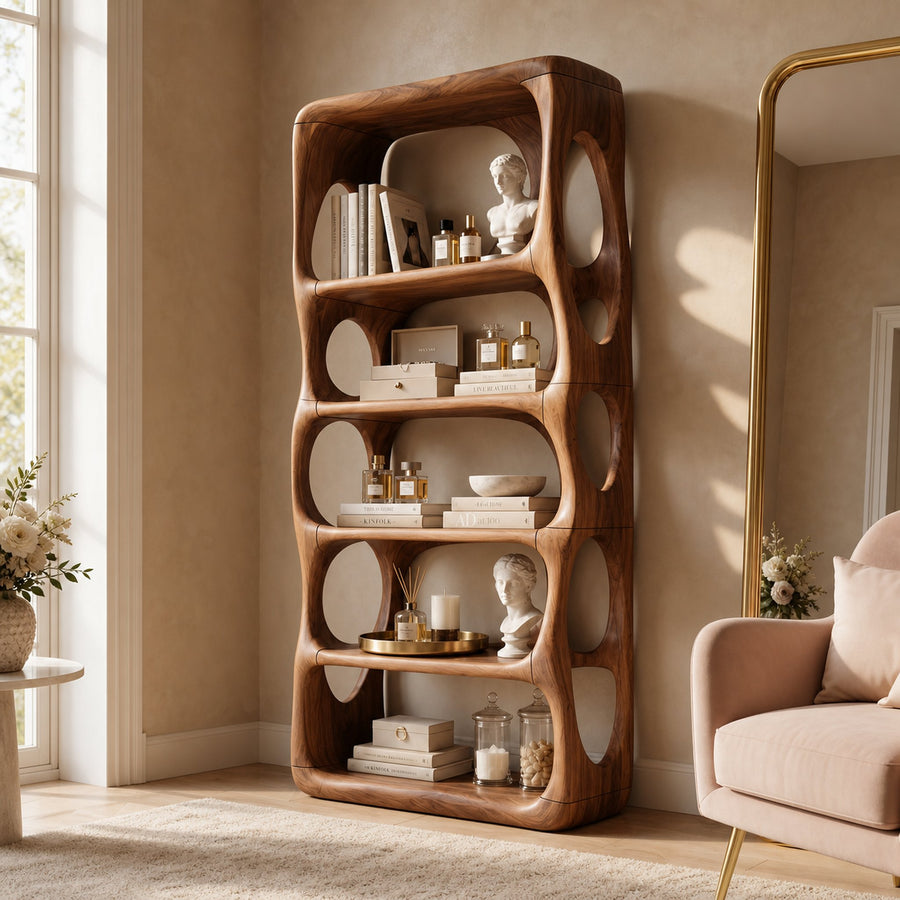 Farmhouse Handcrafted Bookcase Storage Organizer For Living Room