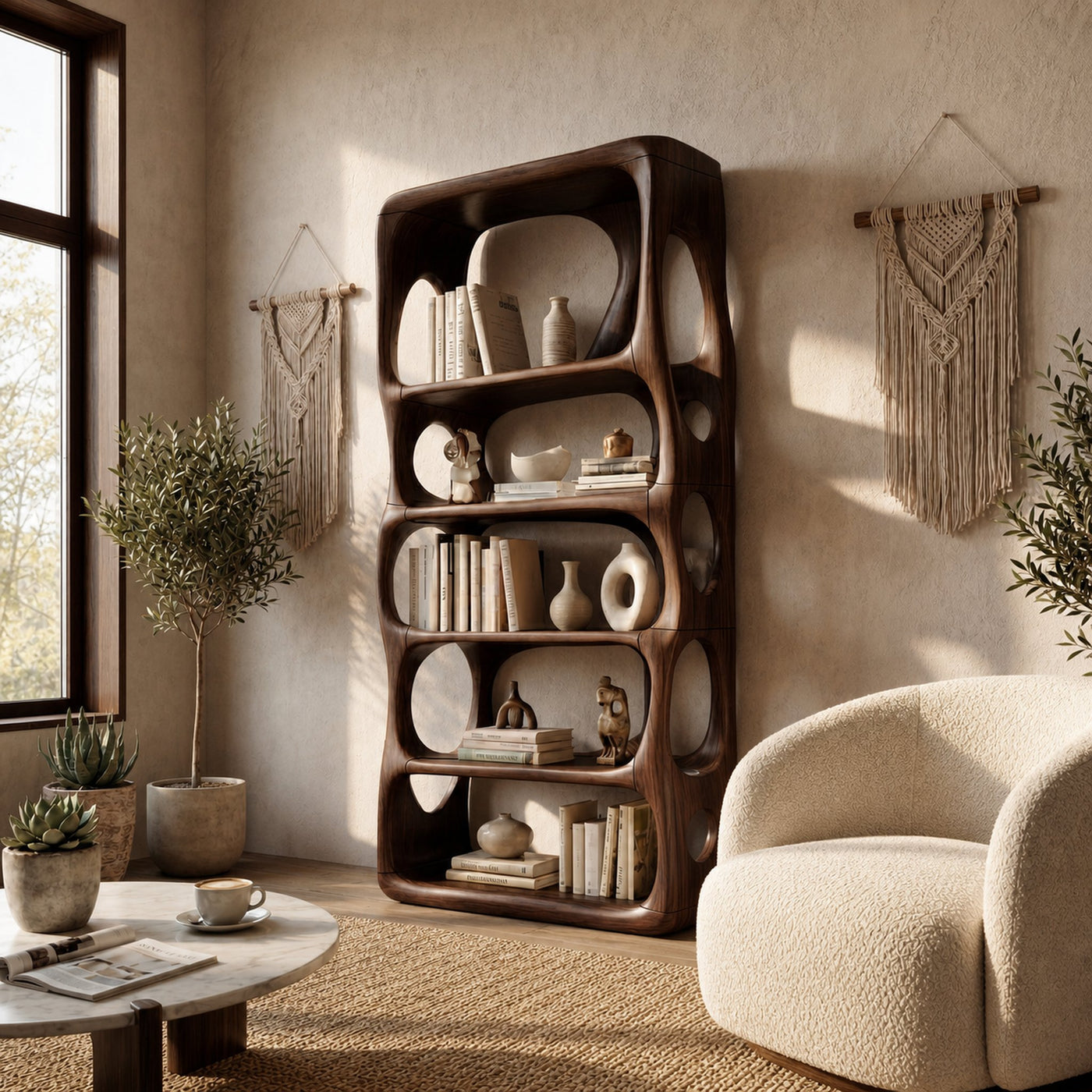 Farmhouse Handcrafted Bookcase Storage Organizer For Living Room - product view 7