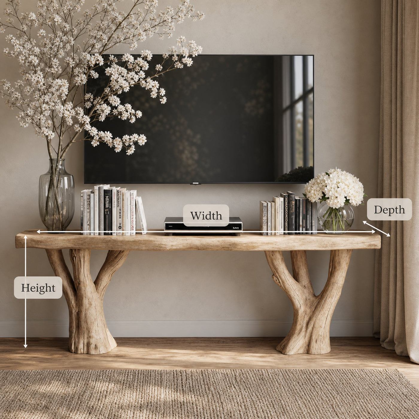 Farmhouse Handcrafted TV Cabinet For Hallway And Living Room - product view 6