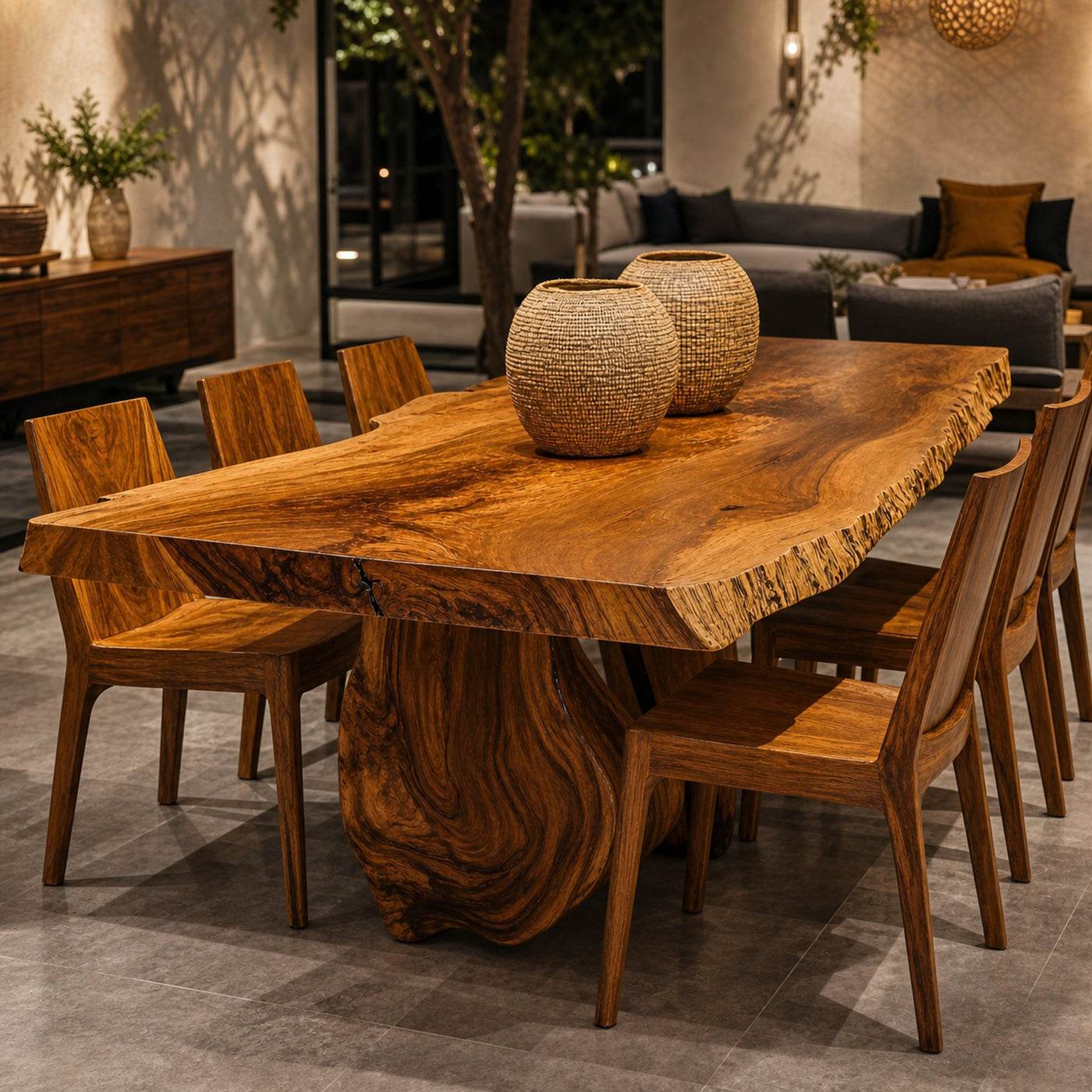 Farmhouse Large Natural Wood Dining Table For Holiday Gatherings