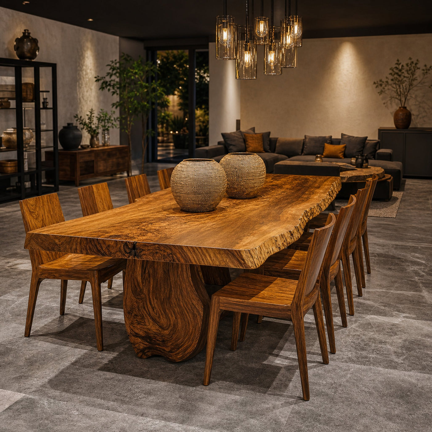 Farmhouse Large Natural Wood Dining Table For Holiday Gatherings - product view 2
